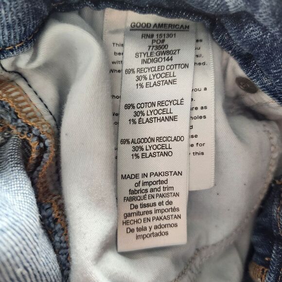 Good American ~ Good Waist High Rise Distressed Skinny Jeans Size 15 - Picture 11 of 11